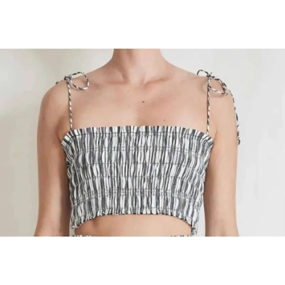 NWT Apiece Apart Smocked Top in Espana Stripe sz Large